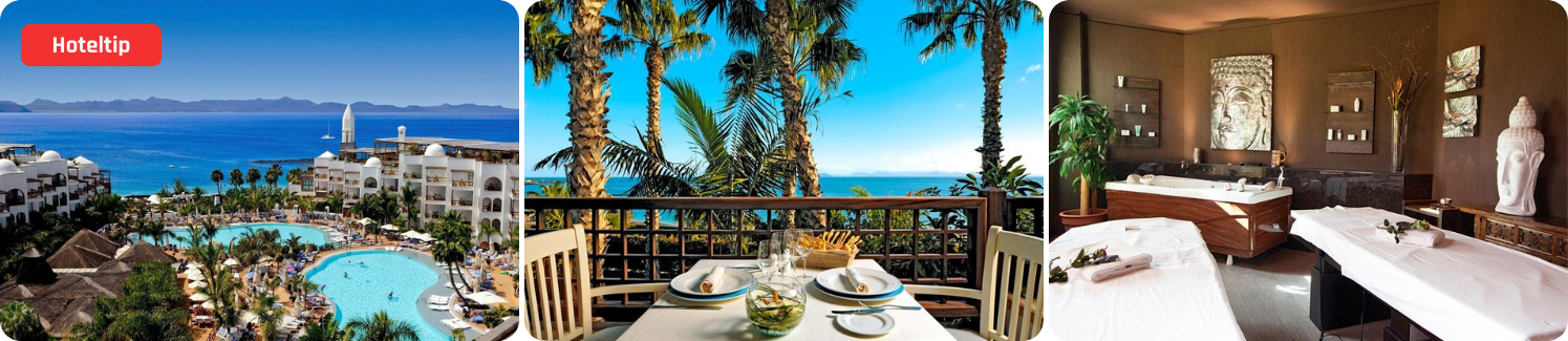 Foto's van het zwembad, restaurant en de spa van Princesa Yaiza Suite Hotel op Lanzarote