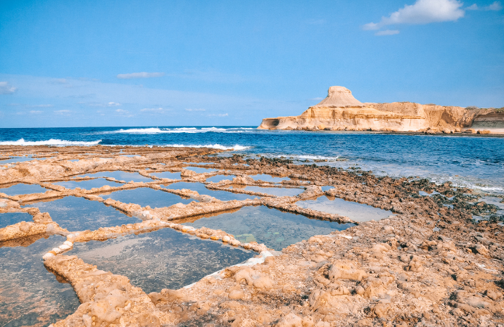 Zoutpannen in Marsalforn op Gozo