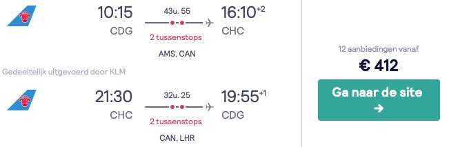 vliegticket nieuw zeeland